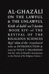 Book cover for 'Al-Ghazali on the Lawful & the Unlawful' with white serif text on a black background.